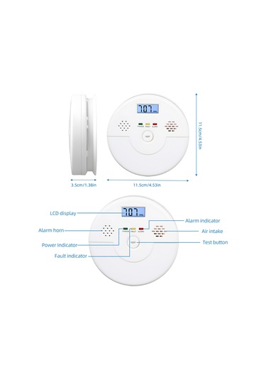 Suofeng Taşınabilir Co Dedektörü - 2'li Set, Yüksek Hassasiyetli Elektrokimyasal Sensör, Lcd Ekran, 0-999ppm, Sesli Ve Işıklı Alarm