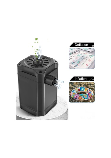 Ximistore9 Siyah Taşınabilir Elektrikli Havalandırıcı, 280l/dk Akış Hızı, 5000mah Pil, 3 Uç, Doldurma/boşaltma, Pil Göstergesi Abs Malzeme