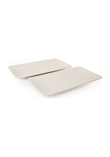 Keramika Krem Siera Kayık Tabak 33 Cm 2 Adet 030