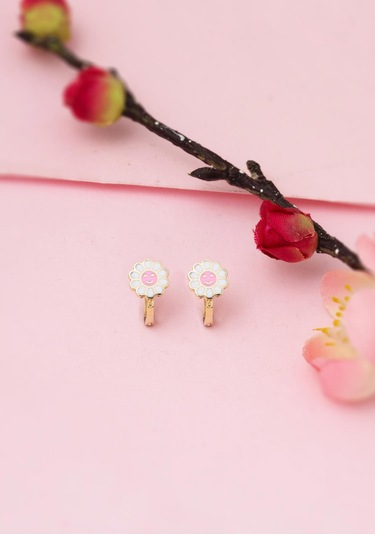 Bilezikci 14 Ayar Altın Papatya Çocuk Küpesi Sarı Altın