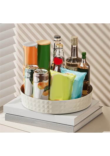 Maiyame Çok Amaçlı Döner Organizasyon Tepsisi - Mutfak, Banyo Ve Ofis İçin Pratik Çözüm Beyaz