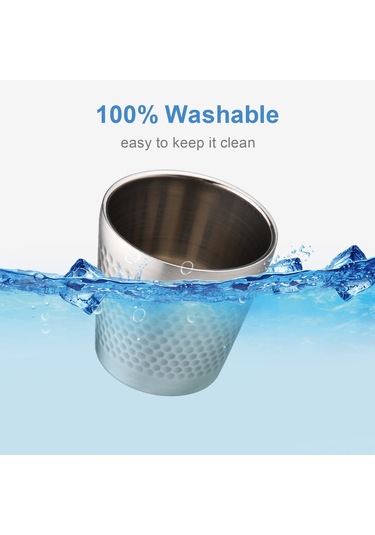 Gajeena Paslanmaz Çelik Tıraş Köpüğü Kabı - Gümüş Renk, Köpük Üretimi İçin 1 Saat