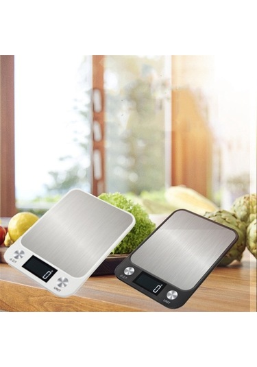 Dijital Akıllı Terazi - 15kg Tartım, Siyah Gıda Terazisi Siyah