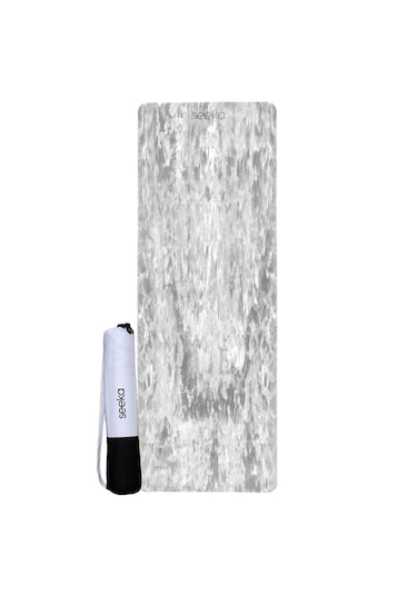 Seeka Marble Yoga Mat - Gri 183cm X 68cm Eksta Geniş Ekstra Uzun Gri