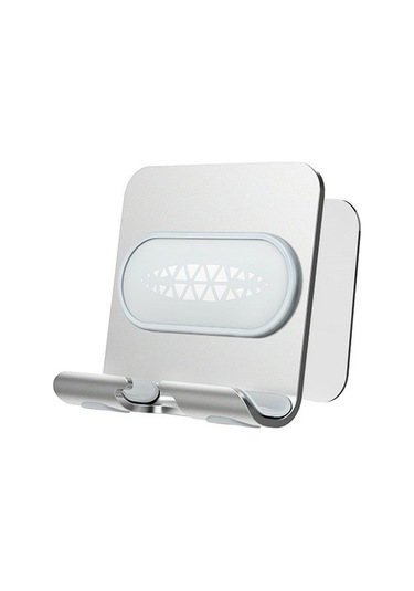 Cbtx B10 Duvara Monte Telefon Tutacağı Yumruksuz Banyo Ayarlanabilir Açılı Tablet Standı - Gümüş+gri