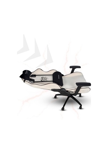 Rio Balerion Terletmez Kadife Kumaş Beyaz Gaming Oyuncu Koltuğu Krem