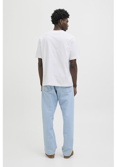 Jack & Jones Erkek Jorıslıngton Bisiklet Yaka Kısa Kollu %100 Pamuk T-shirt 12273157 Beyaz Beyaz