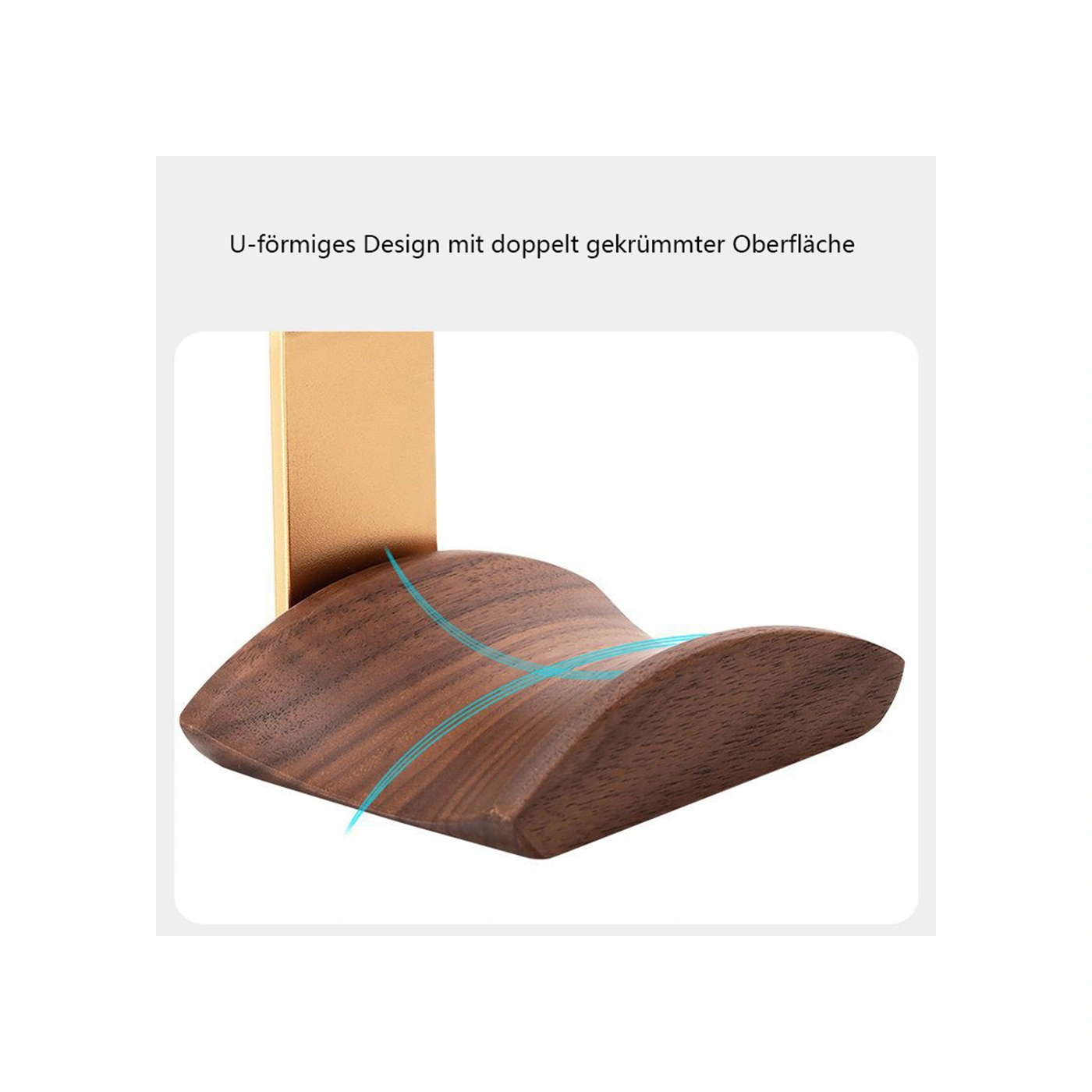 Şık Ceviz Ağacı Kulaklık Standı, Sağlam Metal Taban, Oyun, Stüdyo Ve Diğer Her Türlü Kulaklık İçin Güvenli Ve Dayanıklı Destek Sağlar