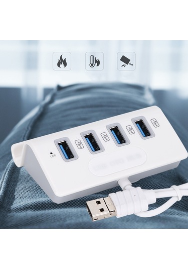 Telefon, Tablet, Masaüstü Bilgisayar İçin Çoklu Arayüzlü Otg Hub Adaptörüne Sahip 4 Portlu Usb Hub