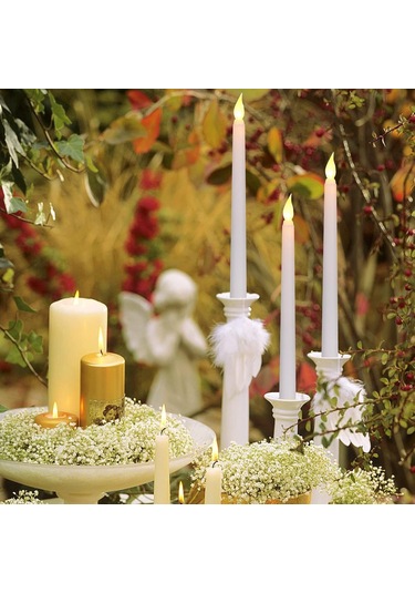 Geeksen 12 Adet Alevsiz Led Mum - 6 Saat Zamanlayıcılı, Ev Düğün Parti Dekorasyonu İçin Güvenli Ve Romantik Aydınlatma