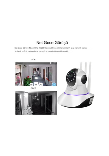 Qasul Hd 1080p Gece Görüşü 360 Açı Ayarlanabilir Güvenlik Kamera