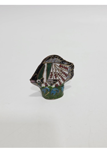 Antika Cloisonne Minyatür Balık 5,2x4,7cm 144