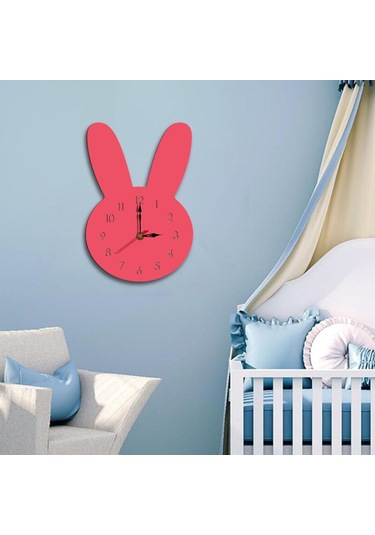 Homyl Sessiz Duvar Saati Oda Süslemeleri Çocuk Ev Ofis Pembe Pembe Çok Renkli
