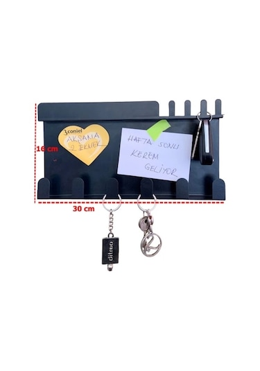 Lazer Notluklu Anahtar Askısı Mat Siyah Mat Siyah