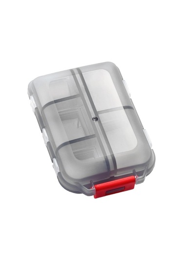 Likeable Çift Katmanlı Taşınabilir Hap Kutusu Şeffaf 10 Bölmeli Mühürlü Ilaç Saklama Kutusu-gri