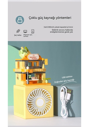 Jian Fan Yapıtaşımasa Üstün Vitesli Küçük Elektrik Fan Sarı