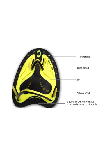 Geeksen Yumuşak Silikonlu Pp+tpr Yüzme Eldiveni, Doğal Mekanik Tasarım, Mavi S Bedeni 19x13cm - Tp-200 Serisi Mavi