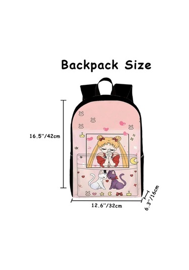 Trendooze Uygun, Siyah Siyah Sırt Seyahat, Sailor Organizasyon Moon Kawaii Karikatür, İş İnç İle, İçin, Genç, Dizüstü Çoklu Cf58 Çantası, Çalışması Bölmeleri Bilgisayara 15.6 Av Siyah