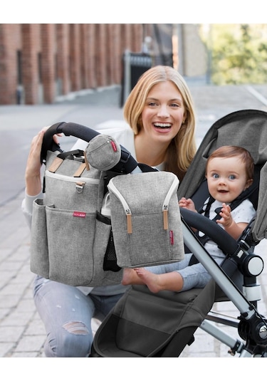 Skip Hop Duo Bebek Bakım Çantası IB10161 Gri Melanj