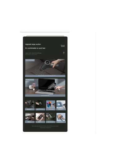 Crackedice Taşınabilir Araba Elektrikli Süpürgesi 11000pa Güçlü Emiş Araba Masaüstü-c