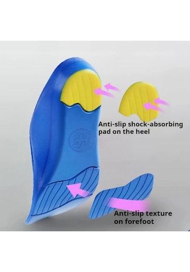 Fochsia 1-12 Yaş Çocuklar İçin Düz Tabanlık Ve Dışa Basma Destekleyici Spor Ayakkabı Tabanlığı Mavi 27-29 Koşu Basketbol Futbol
