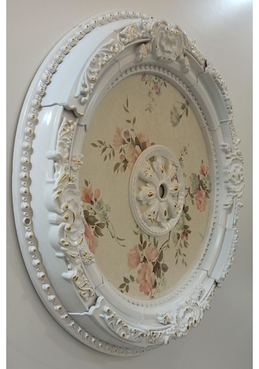 90 Cm Oval Beyaz Altın Saray Tavan