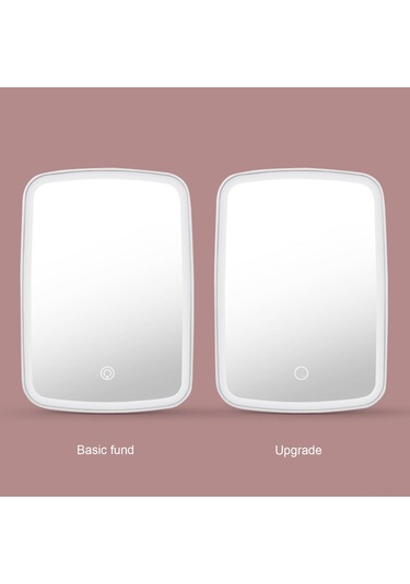 Vkemall Beyaz Ve Pembe Renkli Abs Malzemeden Yapılmış, 68 Işık Taneli, 3 Renk Seçenekli Şarj Edilebilir Led Ayna Pembe