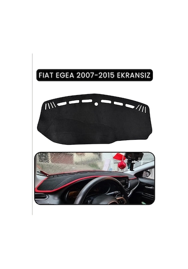 Fıat Egea 2007-2021 Modellerine Uygun Ekransız Torpido Koruma Halısı Siyah Kenar