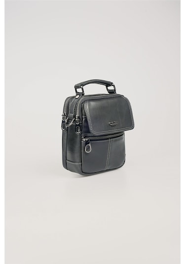 Ççs 31604 Hakiki Deri Askılı Çanta Siyah