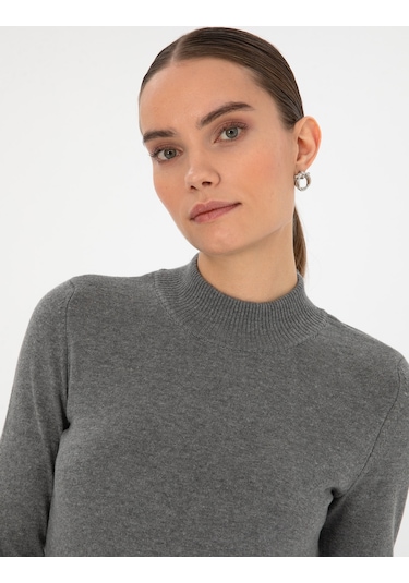 Pierre Cardin Kadın Gri Melanj Kazak /triko 50315768-vr086 Gri Melanj