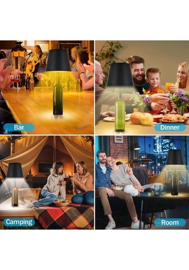 Metabagua De Beers Led Şarap Şişesi Lambası 3 Renk Dokunmatik Kontrol Ve Kademesiz Karartma Masa Lambası Gece Lambası Ny3frv Bej