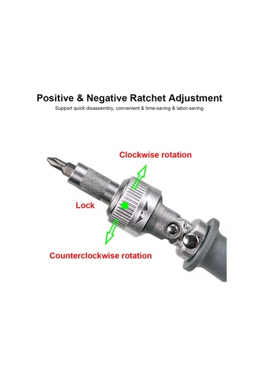 Kangvka 10 Uçlu 6.35mm Çift Yönlü Ratchet Tornavida Seti - Alüminyum Çelik Bilezikli - Gri & Kırmızı - 180 Eğik Kafa - Artı, Çarpı Ve Özel Uçlar