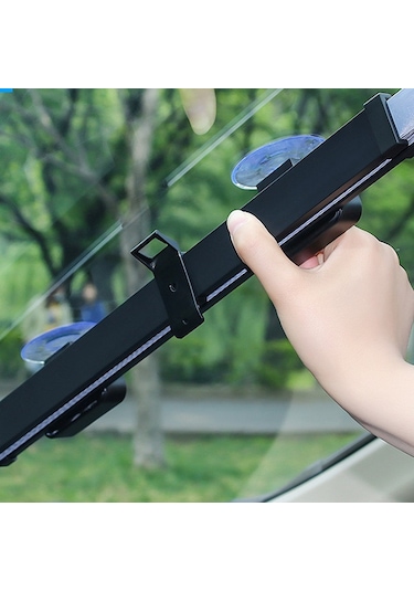 Ally 46 CM Araç Ön Cam Güneşlik Otomatik Geri Çekilebilir Branda Siyah - Gri