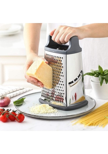 Maoyaya Taraflı Rende Paslanmaz Çelik, Kaba Ve İnce Rendelemek İçin, Gümüş Gümüş