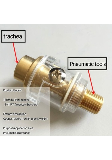 Mufunye 3 Parça Mini Yağlayıcı, Pnömatik Aksesuarlar, Pnömatik Yağlayıcı, Hat Yağlayıcı, Pnömatik Makine Yağlayıcı, 1/4 İnç Pnömatik Alet İçin Hat İçi Yağlayıcı İçin Mini