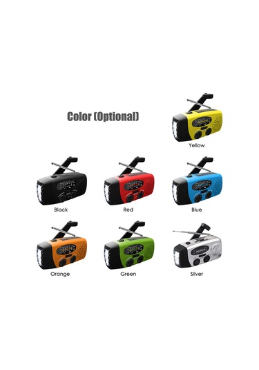 Dofolink Güneş Enerjili El Crank Acil Radyo, Noaa/am/fm Alıcısı, 3 Led Feneri, Avrupa Versiyonu, Sarı