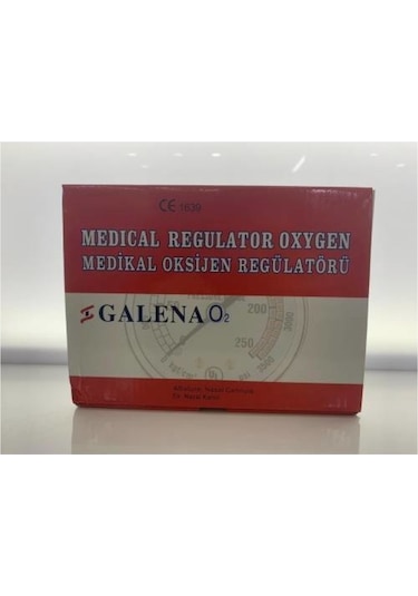 Galena Vanalı Oksijen Tüpü Başlığı Manometresi 15L/Dk