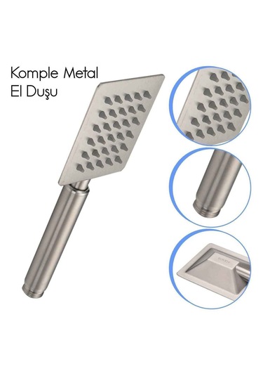 Ahlez Paslanmaz 304 Çelik Kireç Kırıcı Sistemli Duş Başlığı Inox