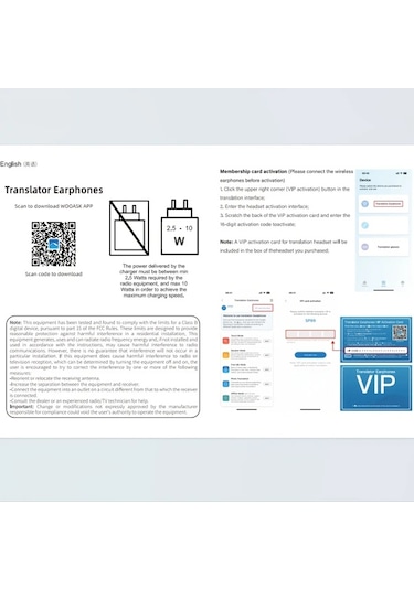 Xuweiwei Tozohashzhe Siyah Akıllı Çeviri Kulaklık 144 Dil Çeviri Lcd Ekran Uzun Pil Ömrü Usb C Şarj
