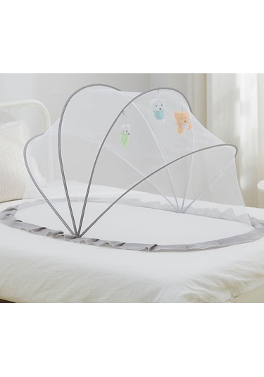 Relaxed Beşik Cibinlik Çocuk Bebek Yatağı Anti-cibinlik Kapağı Yenidoğan Dipsiz Katlanabilir Moğol Yurt-gri
