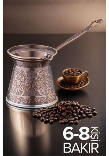 Modacar 6-8 Kişilik Xl Bakır Cezve İndüksiyon Tabanlı Açık Mavi