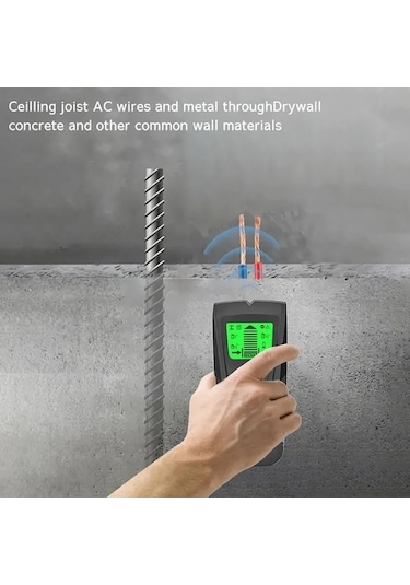 Elmpaly Siyah 3'lü Metal Ağaç Dedektörü Lcd Ekranlı Duvarda Metal Ahşap Kiriş Ve Kablo Tarayıcı