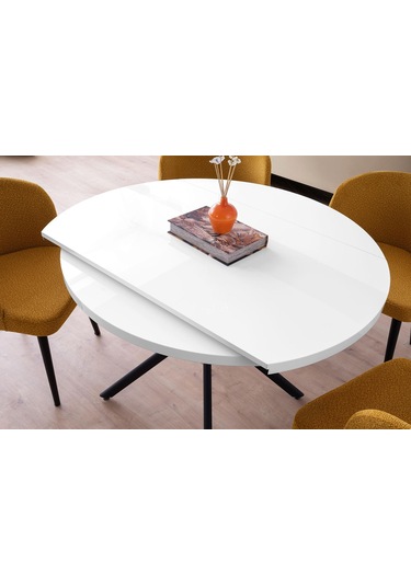 Talin Masa, Rolls Metal Sandalye, Beyaz, 120x70 Beyaz