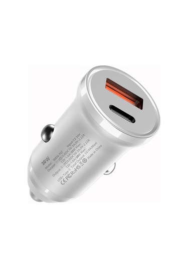 Kosona Beyaz 30w Qc4.0+pd Çift Usb Arabalığın Şarj Cihazı, 5a Type-c Arabalığın Sigara Çakmak Soketi, Akıllı Sıcaklık Korumalı, 12-24v Geniş Voltajlı