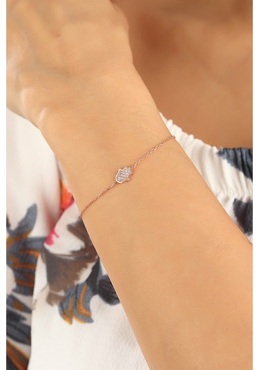 Azuris 925 Ayar Gümüş Mini Fatmaeli Bileklik