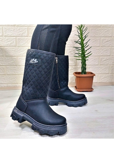 M.p One 3145 Siyah İçi Kürklü Fermuarlı 29cm Kız Çocuk Çizme 001