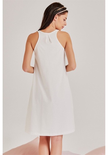 Magic Form 36110 Kadın Ekru Brodeli Lohusa Gecelik Sabahlık Takım