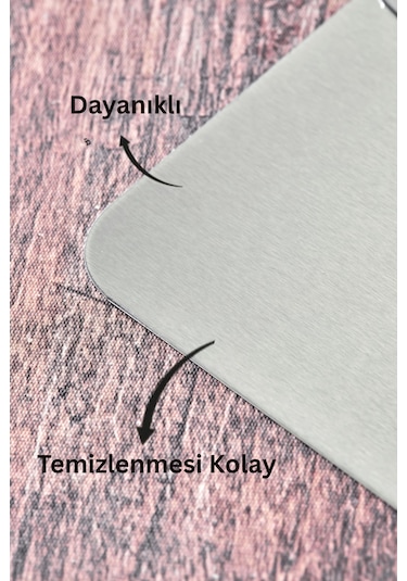 Paslanmaz Çelik Kesme Tahtası 3'lü Set Metal