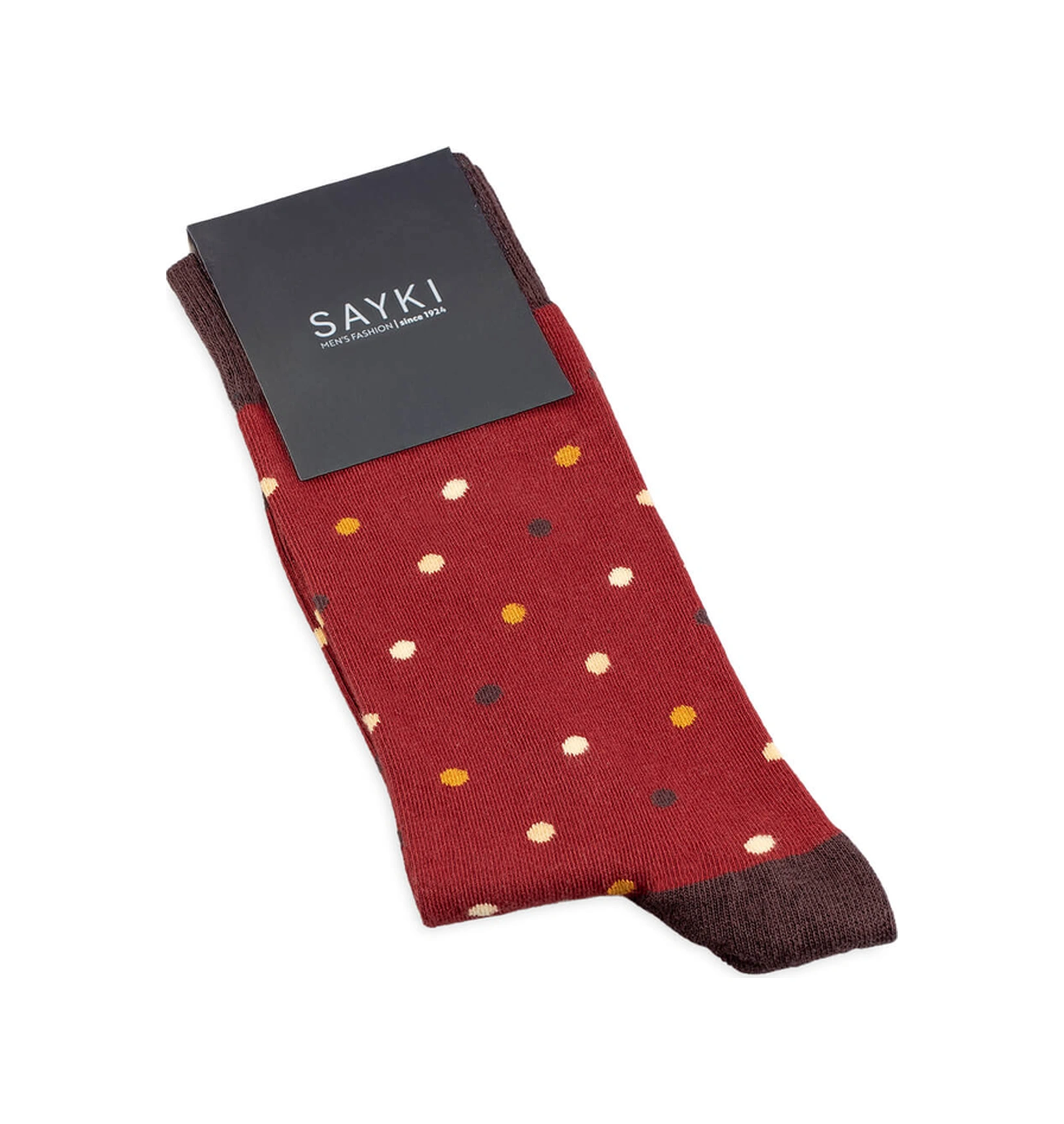 Bordo Puantiyeli Pamuk Çorap Model9