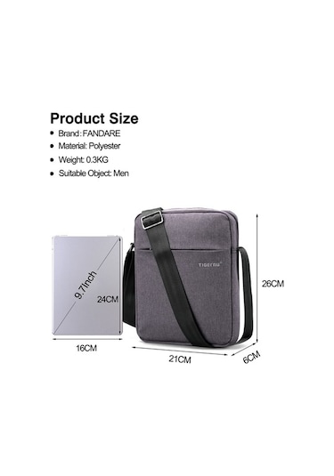 Jialan Erkek Omuz Çantaları Çapraz Askılı Çanta İç Çerçeve Sırt Ow Gri